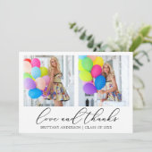 書道インクラブと感謝してい2写真卒業 サンキューカード (スタンド正面)