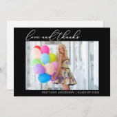 書道インクラブ感謝してい写真卒業 サンキューカード (正面/裏面)