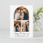 書道インク3写真アーチ感謝祭の休日 シーズンカード (スタンド正面)