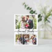 書道ウェディングコラージュ4枚の写真ラブサンクス ポストカード (スタンド正面)
