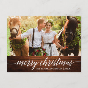 書道ウッドメリークリスマス結婚の写真 ポストカード