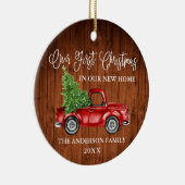 書道ウッド初めてのクリスマスニューホームトラック セラミックオーナメント (右)