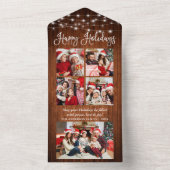 書道ウッド5写真オールインワンホリデーカード オールインワン招待状 (内側)