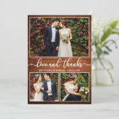 書道ウモダンッド3写真結婚のコラージュ サンキューカード (スタンド正面)