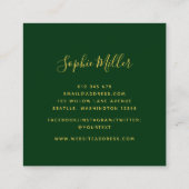 書道エメモダンラルドグリーン《写真》ぼけ味灯 スクエア名刺 (裏面)