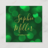 書道エメモダンラルドグリーン《写真》ぼけ味灯 スクエア名刺 (正面)