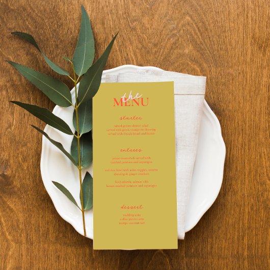 書道エレガカラフルントウェディングメニューカード メニュー