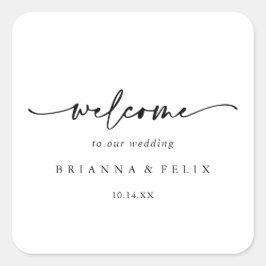 書道エレガモダンントウェディングウェルカム スクエアシール