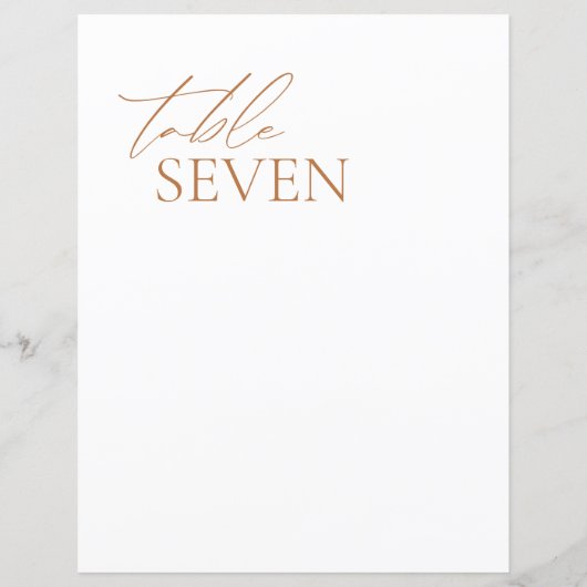 書道エレガモダンントウェディングテーブル番号 (裏面)
