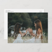 書道エレガントとメリー明るいクリスマスの写真 ポストカード (正面/裏面)