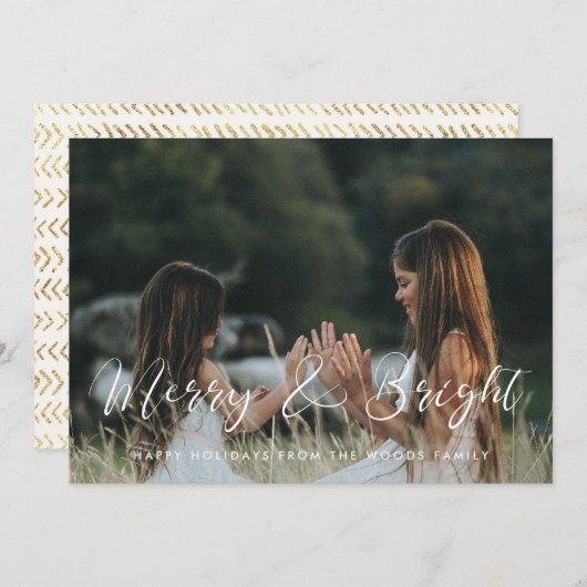 書道エレガントと明メリーるい写真 シーズンカード (正面/裏面)