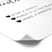 書道エレガントなウェディングフォトゲストブックサイン ポスター (角)