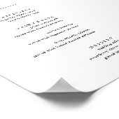 書道エレガントな結婚式のメニューカードをダウンロード ポスター (角)