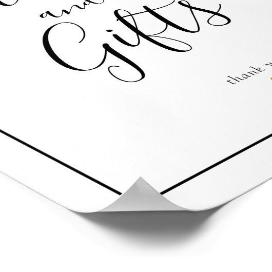 書道エレガントのカードとギフトのサイン ポスター (角)