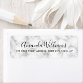 書道エレガントのスクリプト白大理石のアドレス ラベル (インサイチュ)