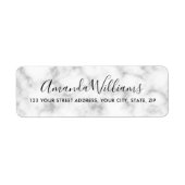 書道エレガントのスクリプト白大理石のアドレス ラベル (正面)
