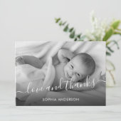 書道エレガントのベビーシャワーサンキューカード サンキューカード (スタンド正面)