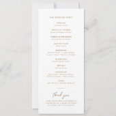 書道エレガントのミニマル結婚式 プログラム (裏面)