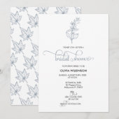 書道エレガントのモダンブライダルシャワー 招待状 (正面/裏面)