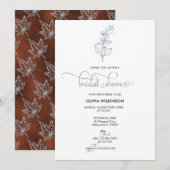 書道エレガントのモダンブライダルシャワー 招待状 (正面/裏面)