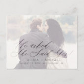 書道エレガントの写真結婚は日付を保存 案内ポストカード (正面)