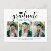 書道エレガントの台本の卒業式3写真 インビテーションポストカード (正面)