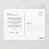 書道エレガントの台結婚本写真ありがとう ポストカード (裏面)