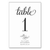 書道エレガントの夫妻結婚の テーブルナンバー (裏面)