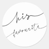 書道エレガントの結婚ケーキが彼のために ラウンドシール (正面)