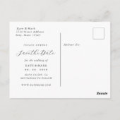 書道エレガントの結婚写真の保存日時 ポストカード (裏面)