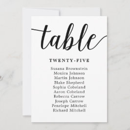 書道エレガントの結婚客席カード 招待状