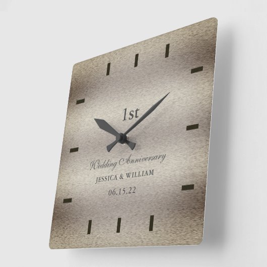 書道エレガントの結婚記念日 スクエア壁時計 (傾斜)