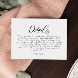 書道エレガントの結婚詳細カード 出欠カード