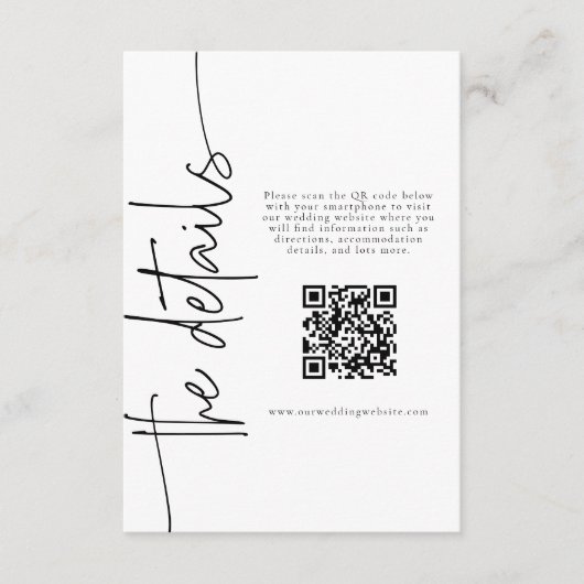 書道エレガントの結婚詳細QRコード エンクロージャーカード (正面)