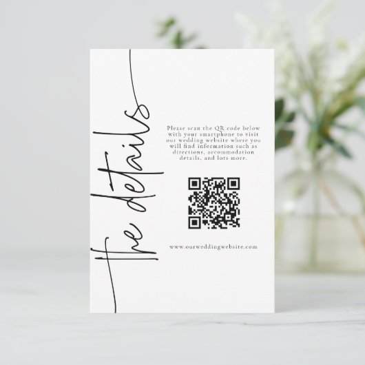 書道エレガントの結婚詳細QRコード エンクロージャーカード (スタンド正面)