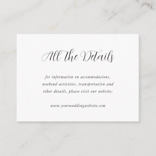 書道エレガントの結婚Webサイト詳細 エンクロージャーカード (正面)