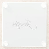 書道エレガントはっきりしたレトロ灰色 ガラスコースター (裏面)