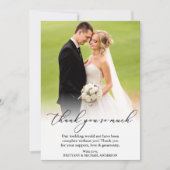 書道エレガントは本当にありがとう結婚。 サンキューカード (正面)