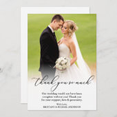 書道エレガントは本当にありがとう結婚。 サンキューカード (正面/裏面)