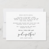 書道エレガントは私のゴッドマザーカードになる 招待状 (正面)