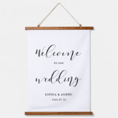 書道エレガントへようこそ結婚 吊り下げ型タペストリー (正面)