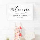 書道エレガントへようこそ結婚 横断幕 (インサイチュ)