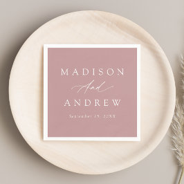 書道エレガントほこりっぽいバラ結婚ズ スタンダードカクテルナプキン