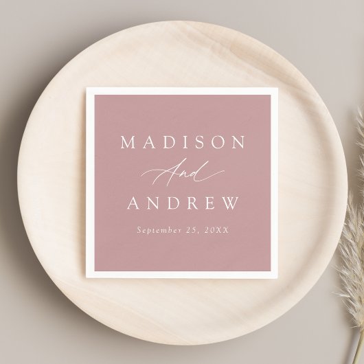 書道エレガントほこりっぽいバラ結婚ズ スタンダードカクテルナプキン