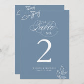 書道エレガントほこりっぽい青い表番号 (正面/裏面)