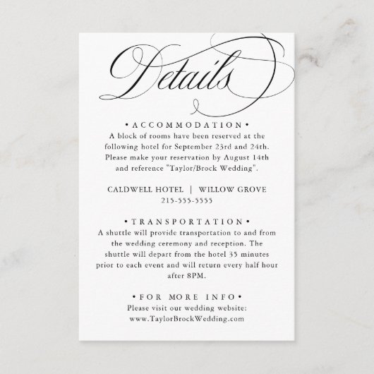 書道エレガントアメリカスタイル手書き エンクロージャーカード (正面)