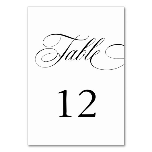 書道エレガントアメリカスタイル手書き テーブルナンバー (正面)