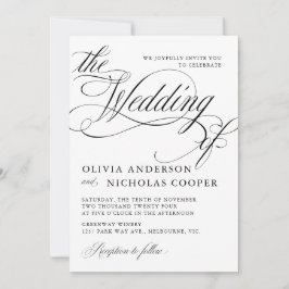 書道エレガントアメリカスタイル手書き 招待状