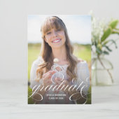 書道エレガントオーバーレイ写真卒業パーティー 招待状 (スタンド正面)