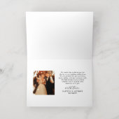 書道エレガントカスタムウェディング写真ありがとう 箔グリーティングカード (内側レイダウン)